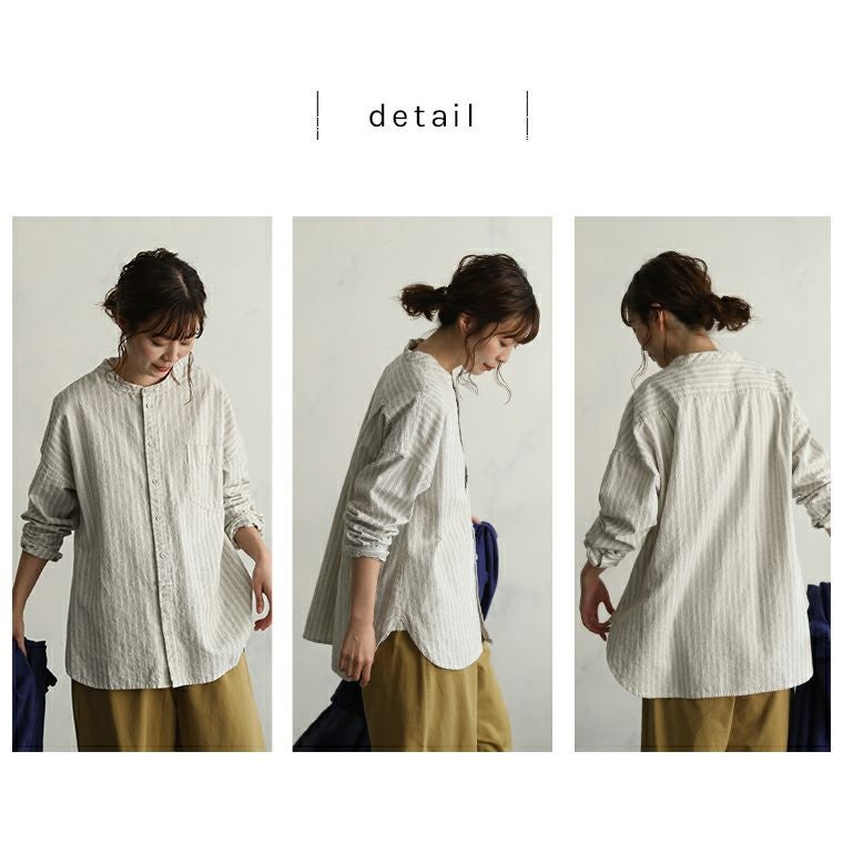 mimizuku陶房」しのぎ模様のストライプシャツ | soulberry