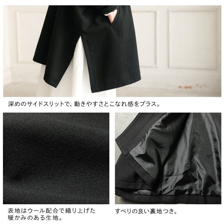 クロヤギさんからお手紙ついたふわっとかぶるだけの黒いポンチョ 