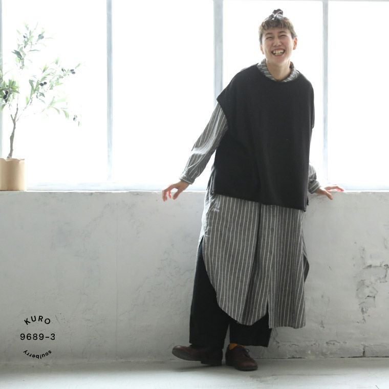 黒に合わせたい〇〇黒に合わせたい、ピンストライプのワンピース