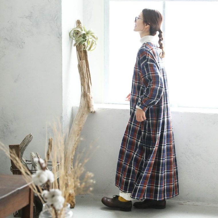 未使用級✨マディソンブルー ハンプトン ウールチェックワンピース ロゴ刺繍 01 31 Sons de mode（トランテアン ソン ドゥ モード） ワンピース 裾