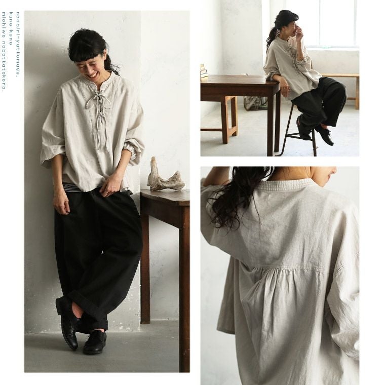 はちみつ堂たなびく編み上げブラウス | soulberry