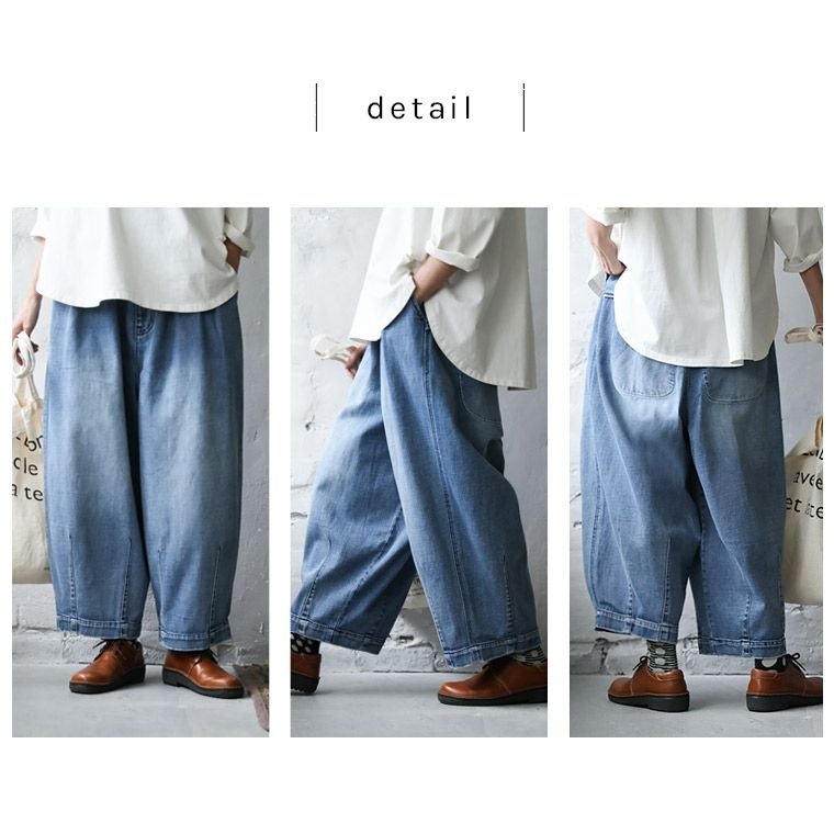 店長がつくったデニムもぽわんと9分丈ワイドパンツ | soulberry