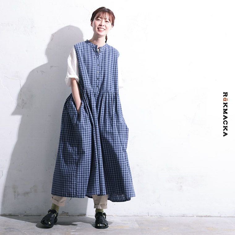 soulberry RaKMACKA 湖畔のワンピース ブルー×ネイビー L RaKMACKA(レックマッカ)湖畔のワンピース | soulberry