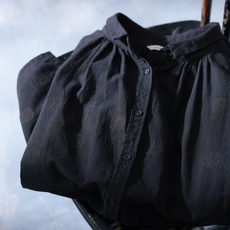 ほんのりドットな、長袖ふんわりブラウス | soulberry