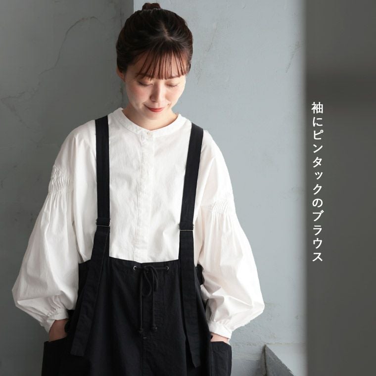 ふくろうと月袖にピンタックのブラウス | soulberry