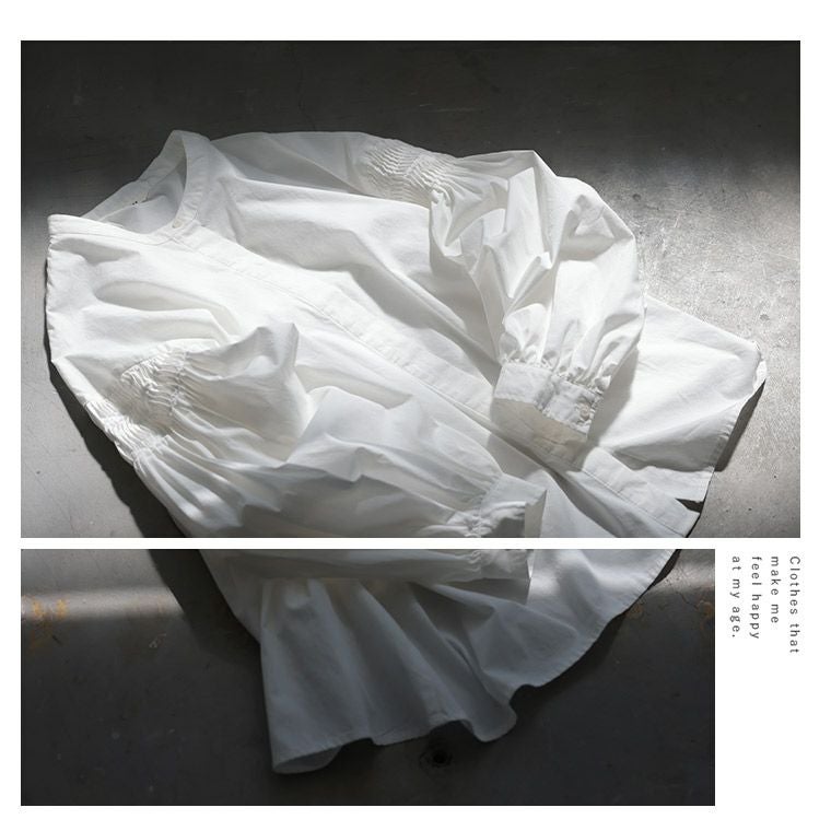 ふくろうと月袖にピンタックのブラウス | soulberry