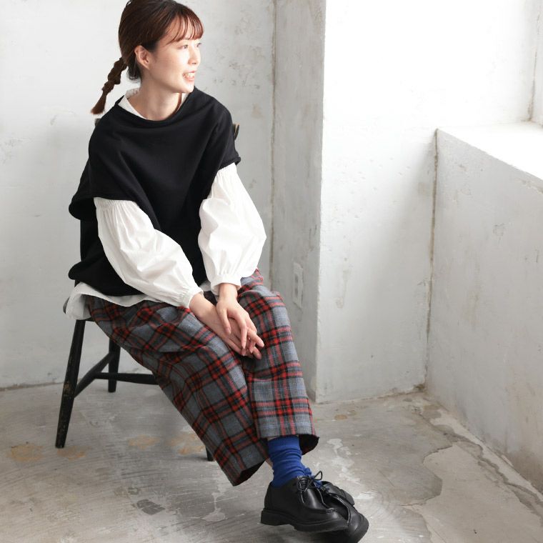 ふくろうと月袖にピンタックのブラウス | soulberry