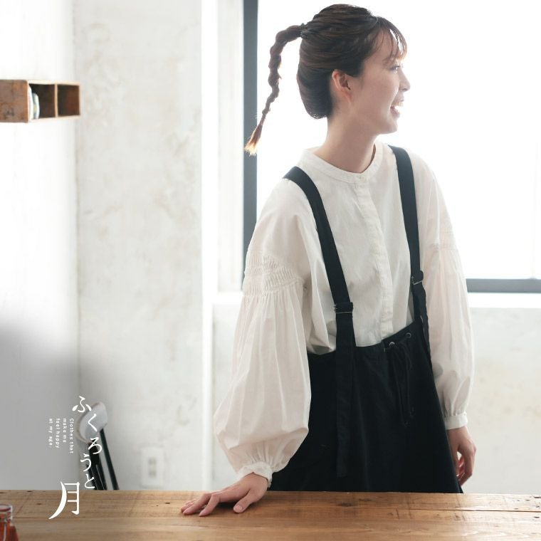 ふくろうと月袖にピンタックのブラウス | soulberry