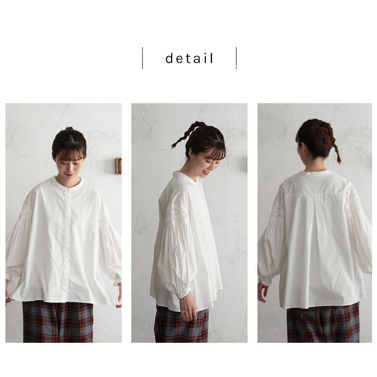 ふくろうと月袖にピンタックのブラウス | soulberry