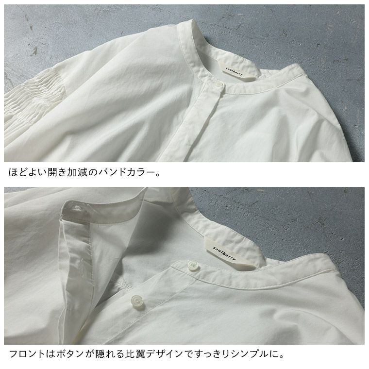 ふくろうと月袖にピンタックのブラウス | soulberry