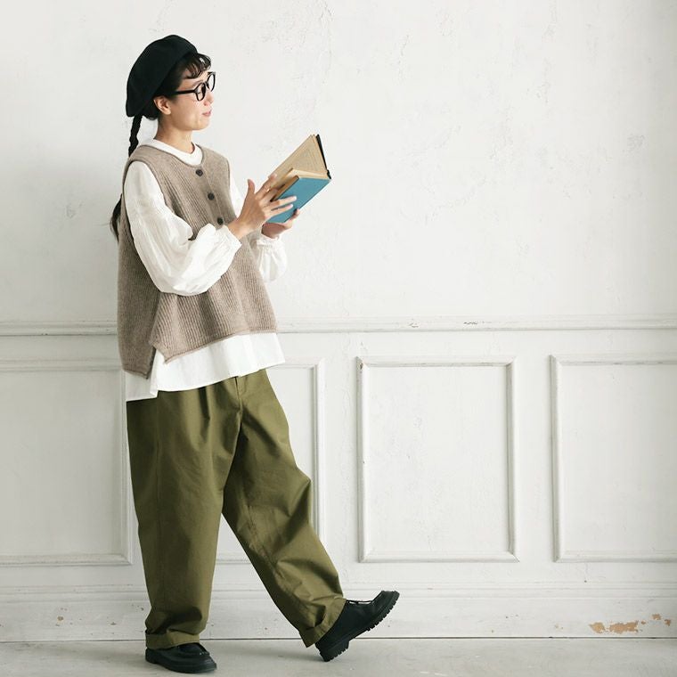 O.W.Nボタンなリブ編みベスト | soulberry