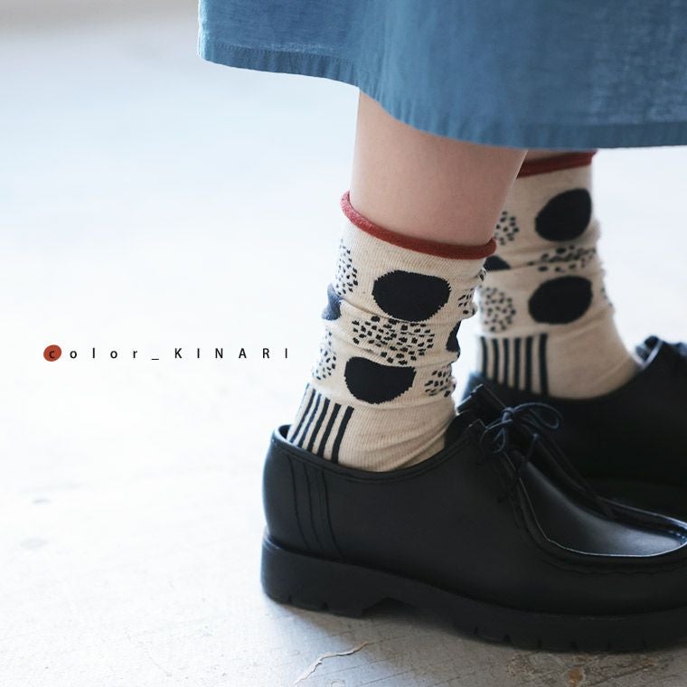 ぽつぽつとしましまの靴下【返品・交換不可】【ネコポス対応】 | soulberry