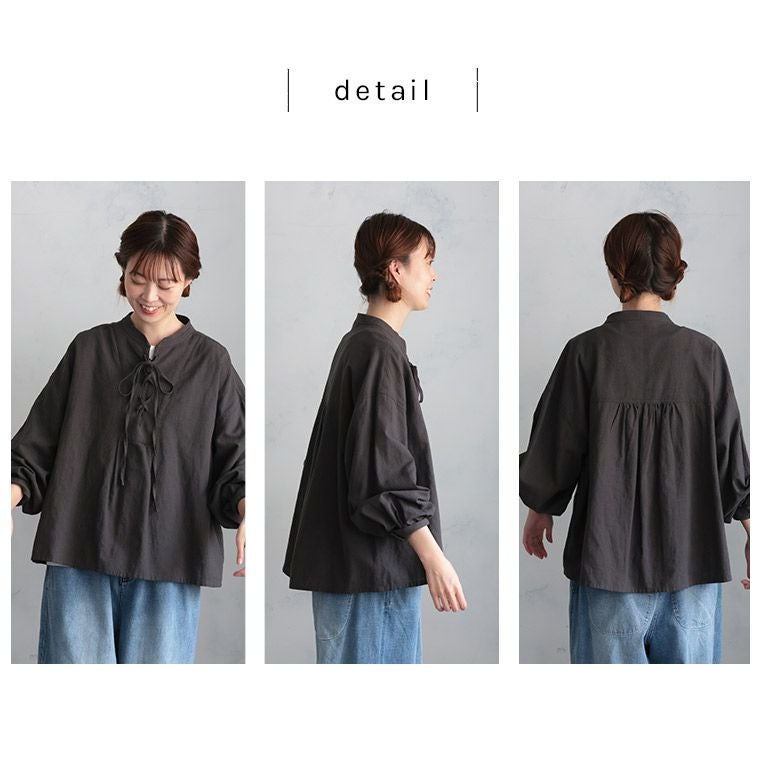 はちみつ堂スミクロの、たなびく編み上げブラウス | soulberry