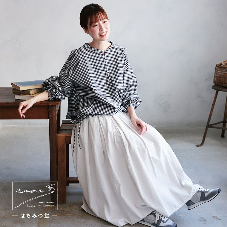 はちみつ堂ふわっと、結ぶギンガムのプルオーバー | soulberry