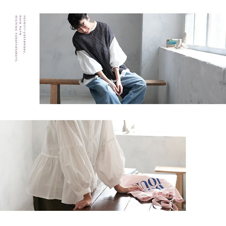 Fete ホイップ・ブラウス axes femme（アクシーズ ファム） ブラウス シャツ ホイップフリル