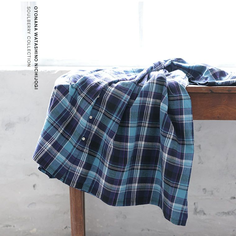 O.W.N袖あり！なノースリの青いチェックワンピース | soulberry