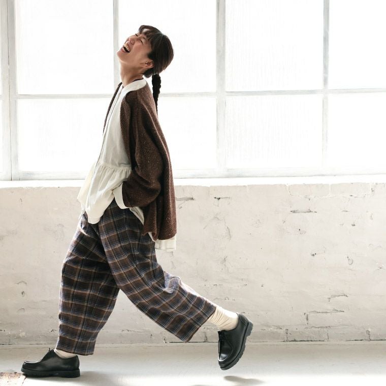 店長がつくった、冬のチェックなぽわんと9分丈ワイドパンツ | soulberry
