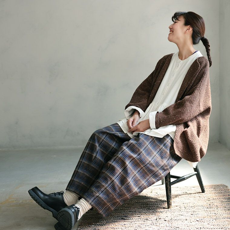 店長がつくった、冬のチェックなぽわんと9分丈ワイドパンツ | soulberry