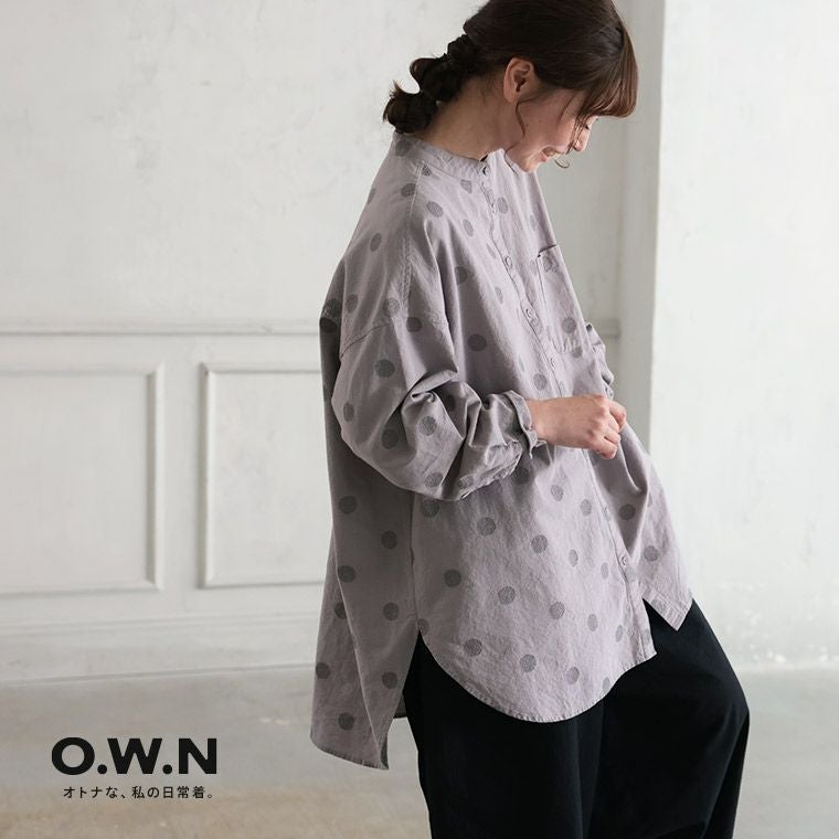 O.W.Nモノトーンなドット刺繍のシャツ | soulberry