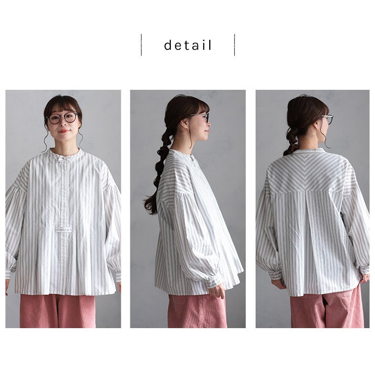 ベストに合わせる、やさしいストライプのブラウス | soulberry