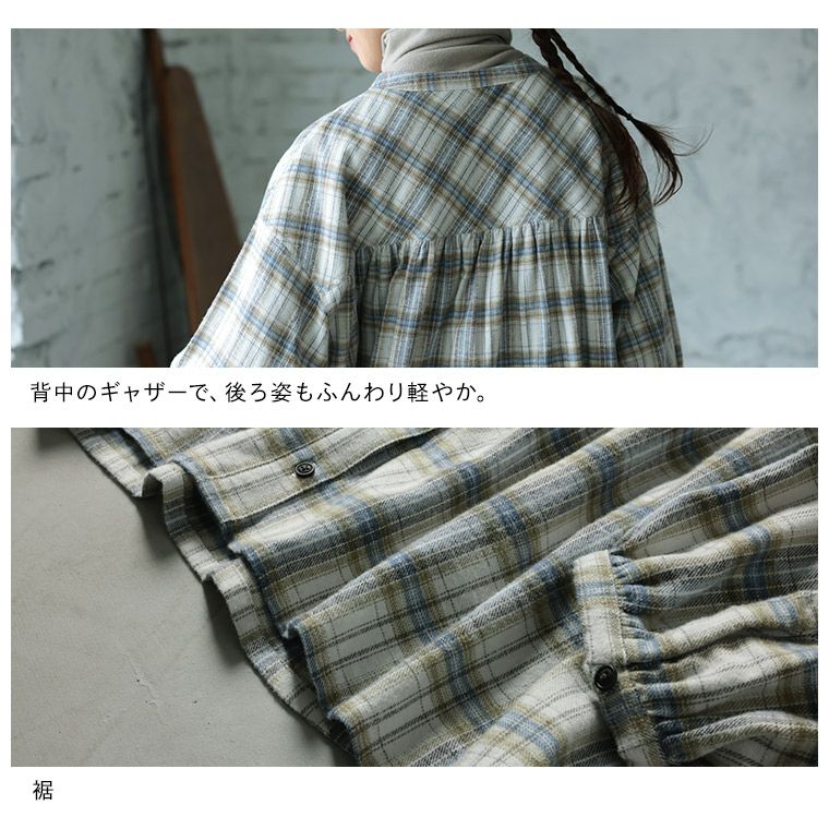 はちみつ堂「チェックらぼ」の、ほっこり爽やかなチェックのブラウス