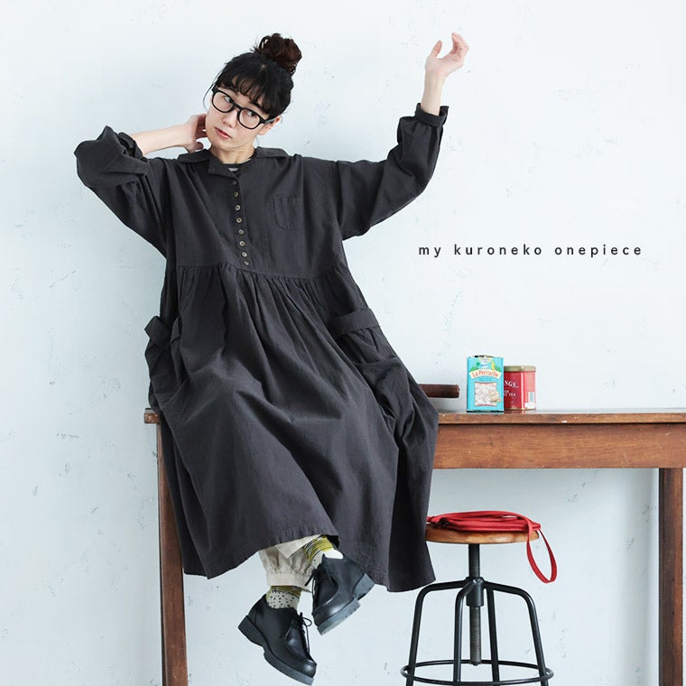 ワンピースとあらゆる衣服 me］私の黒猫ワンピース | soulberry