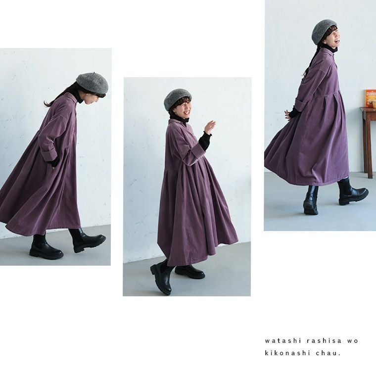 美品　CIVIDINI カシミヤ100% 幾何学模様 ダークパープル ワンピース me］私のあざみ色ワンピース | soulberry