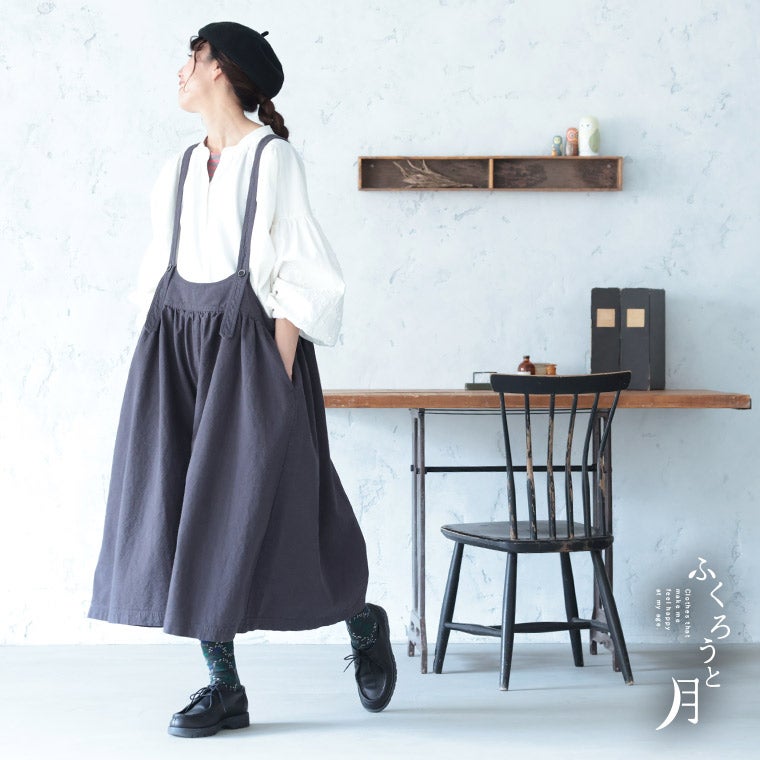 ふくろうと月キュロットみたいなサロペット | soulberry