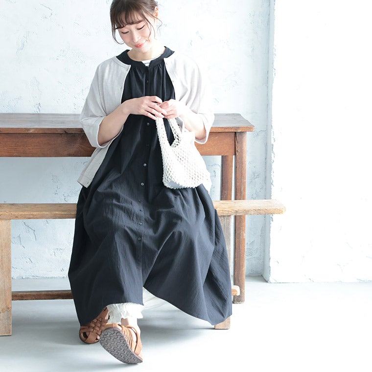 羽織りのなかに着たい！ギャザーな袖なしワンピース | soulberry