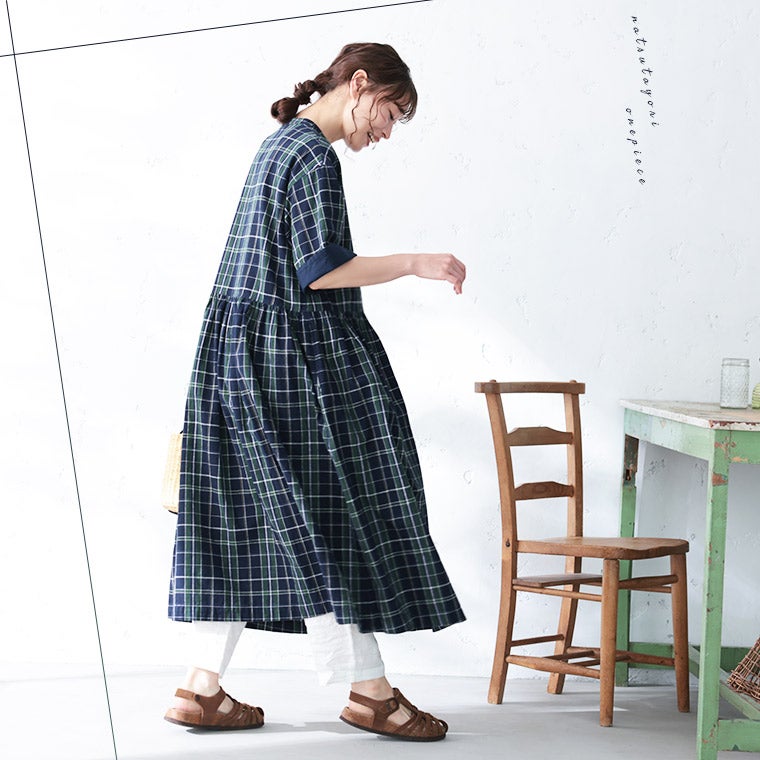 Anniversary Patchwork ワンピース gingham patchwork volume onepiece – white × black – mut