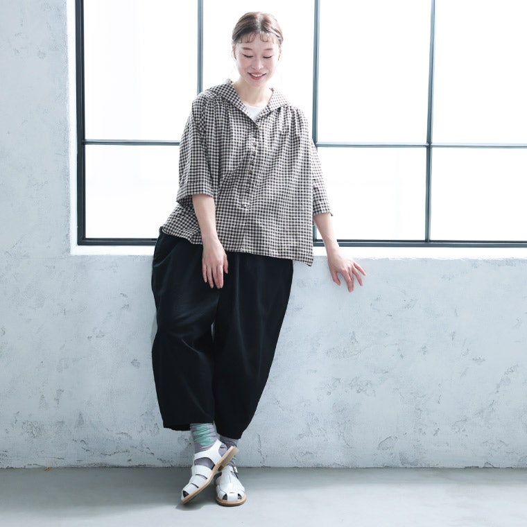 O.W.Nブラウンシュガーなギンガムの、すっきり襟プルオーバー | soulberry