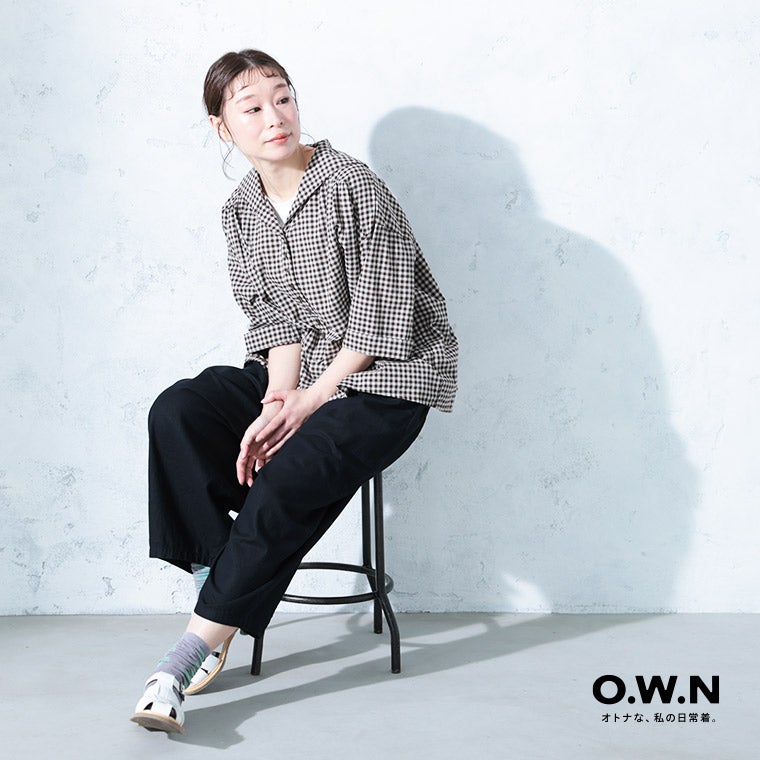 O.W.Nブラウンシュガーなギンガムの、すっきり襟プルオーバー | soulberry