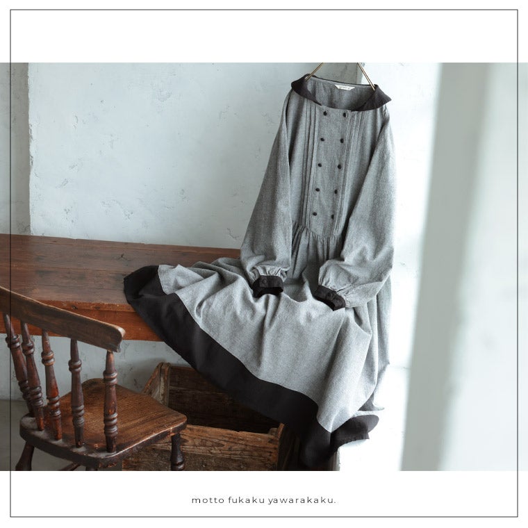 8月上旬より順次出荷】6Beeダブルボタンのふちどりワンピース | soulberry